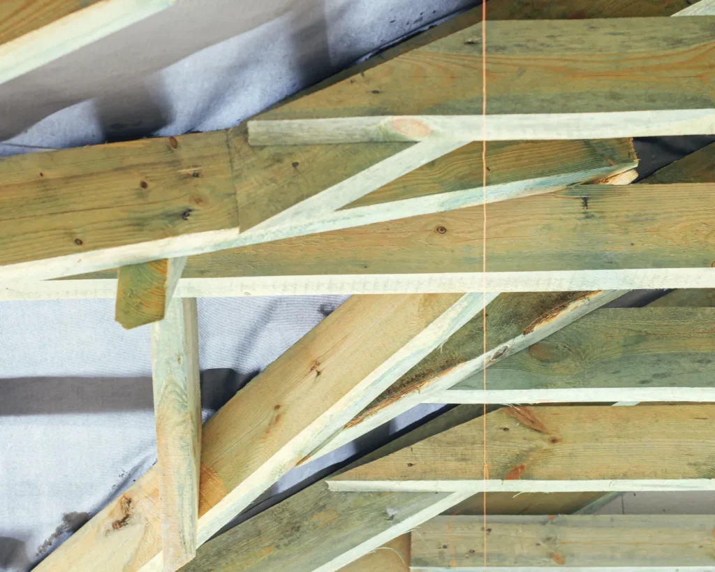 Timber stud framework for an interior wall